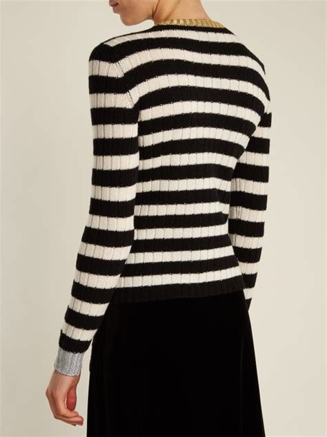 floral-embroidered striped cashmere-blend sweater gucci net aporter|Gucci Sweater for Women .